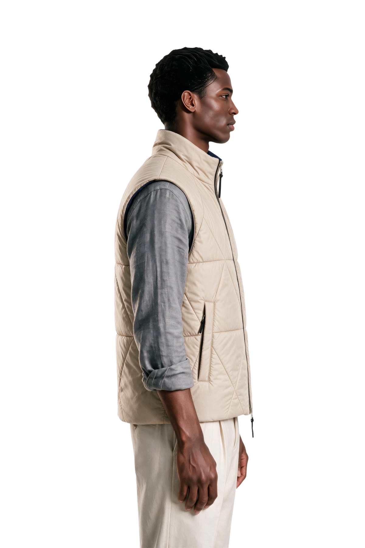 Alvier Navy-Beige BEIGE Model Front