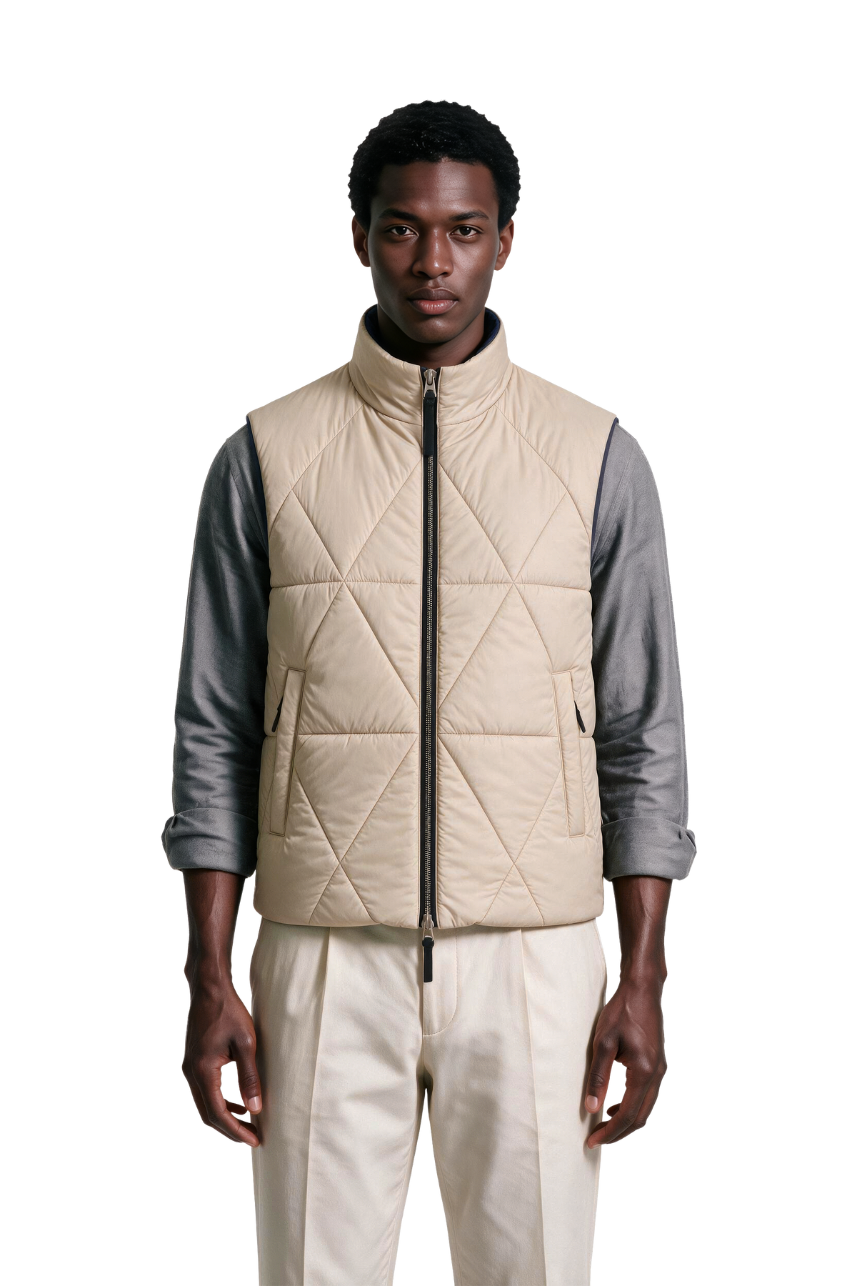 Alvier Navy-Beige BEIGE Model Side