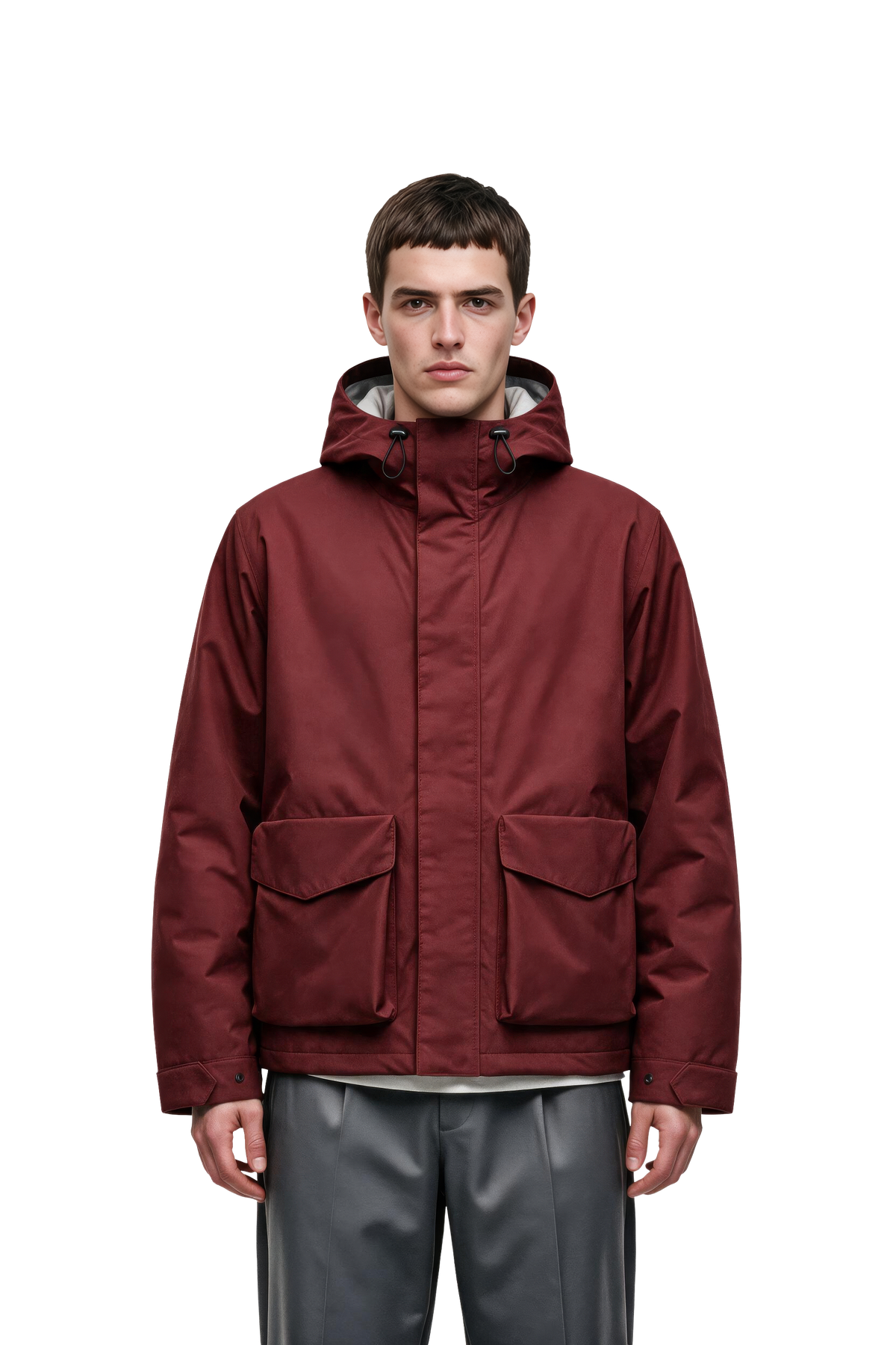 LARET SHELL JACKET MEN Dark red — model front