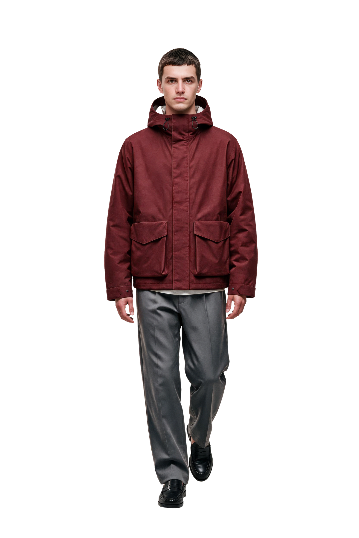 LARET SHELL JACKET MEN Dark red — model action
