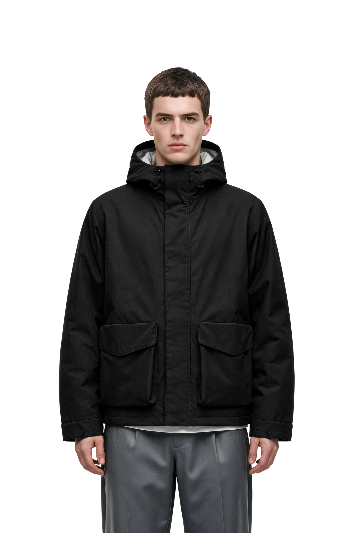 LARET SHELL JACKET MEN Black — model front
