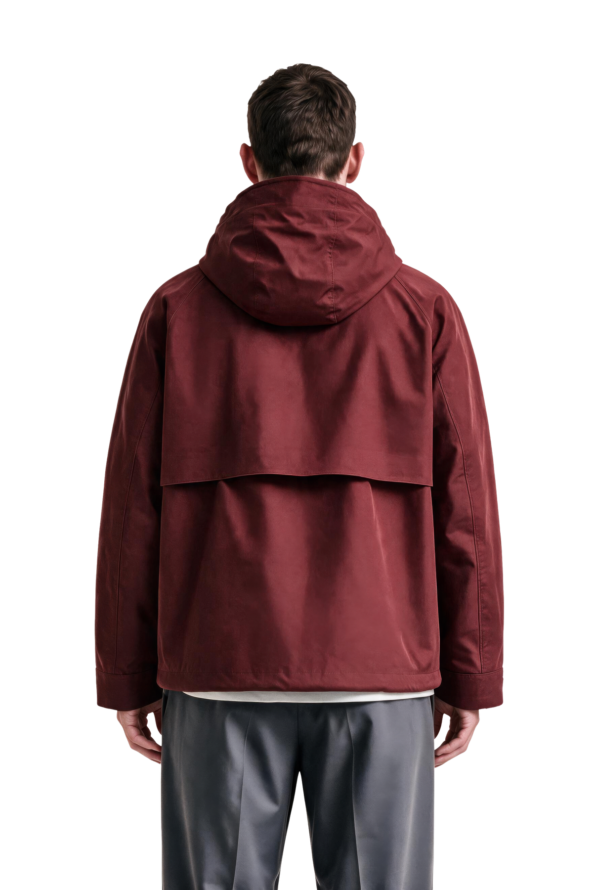 LARET SHELL JACKET MEN Dark red — model back