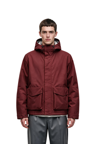 LARET SHELL JACKET MEN Dark red — model front