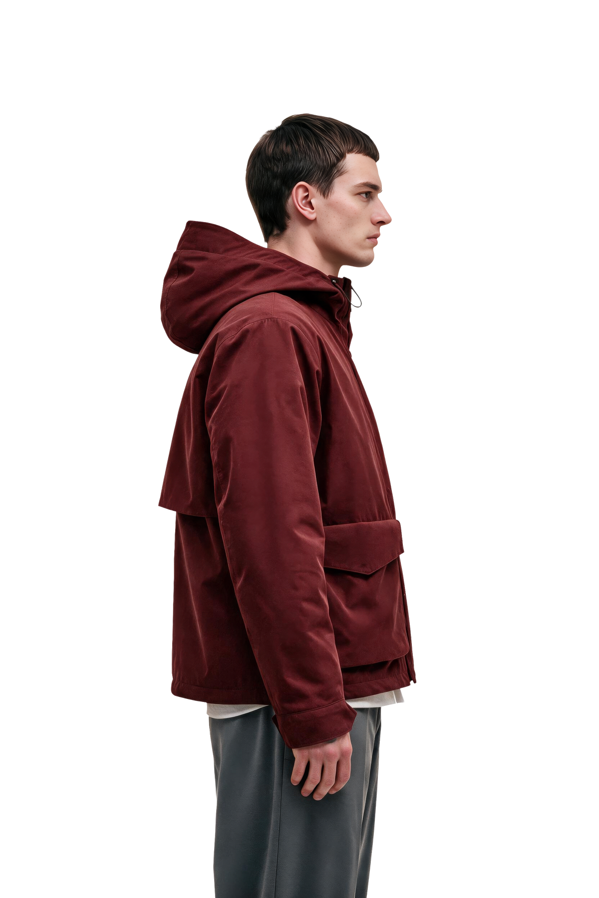 LARET SHELL JACKET MEN Dark red — model side